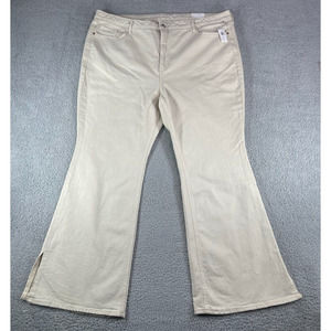 Old Navy Jeans Womens 24 White Denim Flare Higher High Rise Smooth Pockets NWT